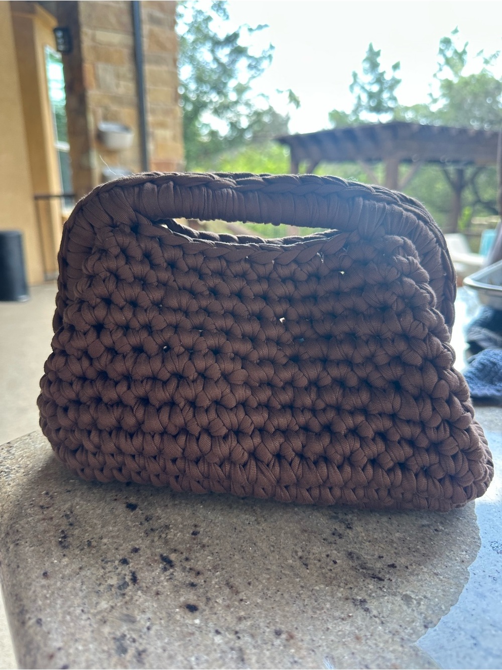 Handcrafted Crochet Mini Bag in Brown ANY COLOR AVAILABLE